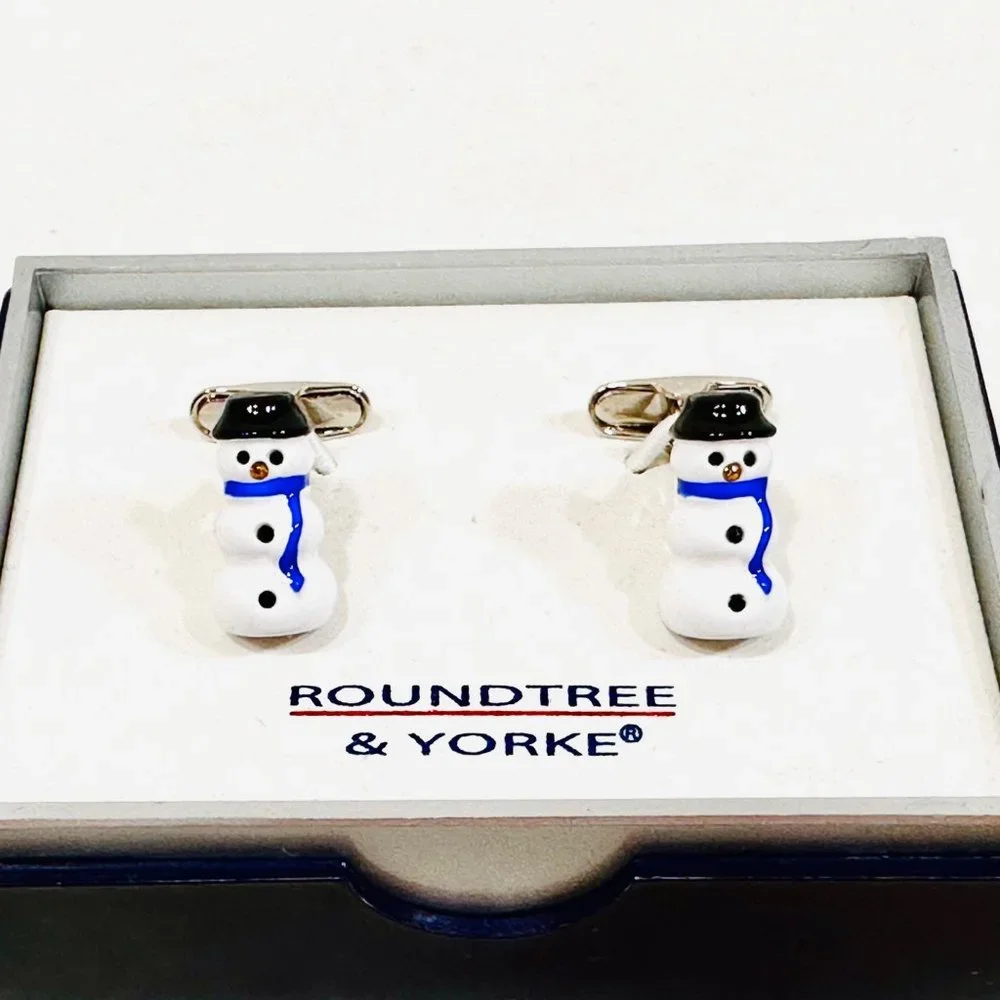 Roundtree & Yorke Snowmen Cufflinks - NIB